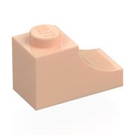 Деталь LEGO Brick Curved 2 x 1 with Inverted Cutout, Светлый телесный