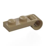 Деталь LEGO Plate Special 1 x 2 with Pin Hole On Side, Темно-песочный