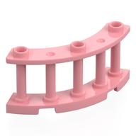 Деталь LEGO Fence Spindled 4 x 4 x 2 Quarter Round with 3 Studs, Теплый розовый