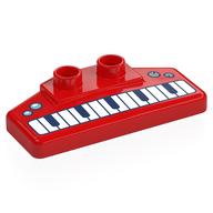 Деталь LEGO Duplo Rear Spoiler 2 x 4 x 1 / 2 with Piano / Keyboard print, Красный