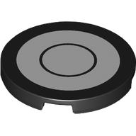 Tile Round 3 x 3 with 2 White Circles print