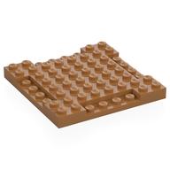 Деталь LEGO Brick Special 8 x 8 x 2/3 with Four Recessed Edges, Средне-темный телесный