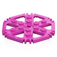 Деталь LEGO Technic Plate Rotor 6 Blade with Clip Ends Connected [aka Water Wheel] - Solid Studs, Темно-розовый