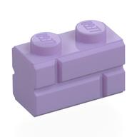 Деталь LEGO Кирпичик специальный 1 x 2, с кирпичной фактурой, Лавандовый
