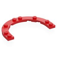 Деталь LEGO Plate Round Half 5 x 8 with 4 x 6 Round Cutout, Красный
