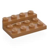 Деталь LEGO Plate Round Corners Double 3 x 4 with 1 x 4 Raised Edge Studs, Средне-темный телесный