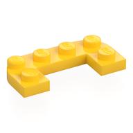 Деталь LEGO Пластина круглая половинная 2 x 4, с вырезом 1 x 2, Желтый