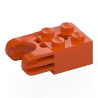 Деталь LEGO Technic Brick Special 2 x 2 with Ball Receptacle Wide and Axle Hole, No Arm Holes, Красно-оранжевый