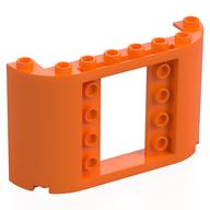 Деталь LEGO Panel 2 x 8 x 4 with Curved Sides, Оранжевый