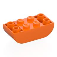 Деталь LEGO Кирпичик изогнутый двойной перевёрнутый 2 x 4, Оранжевый