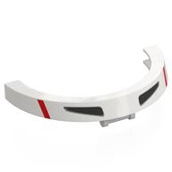 Windscreen 10 x 2 x 4 1/3 U Shape with Red Stripes, Black Triangle print