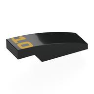 Деталь LEGO Brick Curved 3 x 1 x 2/3 with Gold '10' print, Черный
