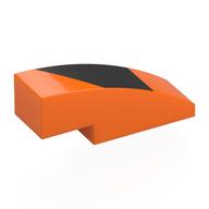 Brick Curved 3 x 1 No Studs with Black Shape print