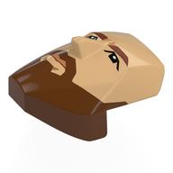 Деталь LEGO Large Figure Face 3 x 4 x 2, Lionel Messi print, Теплый песочный