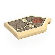 Деталь LEGO Tile Special 2 x 3 Pentagonal with Stained Glass Window, Rose print, Песочный