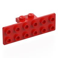 Деталь LEGO Кронштейн 1 x 2 - 2 x 6, Красный