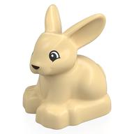 Деталь LEGO Duplo Animal Rabbit with Head Raised and Black Nose Print, Песочный