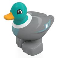 Деталь LEGO Duplo Animal Duck with Dark Turquoise Head, White Neck, Bright Light Orange Beak print, Светлый сине-серый