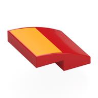 Brick Curved 2 x 2 x 2/3 with Bright Light Orange Rectangle print