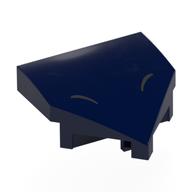 Деталь LEGO Brick Wedged, Curved 2 x 2 with Stud Notches with Silver Closed Eyes print, Темно-синий