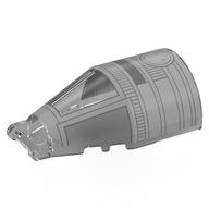 Деталь LEGO Windscreen 7 x 4 x 2 Round with Handle with Dark/Light Bluish Grey Cockpit print, Прозрачный бесцветный