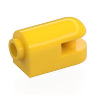 Деталь LEGO Кирпичик круглый изогнутый 1 x 2, с боковым штырьком, со стержнем, Желтый