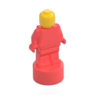 Деталь LEGO Minifig Trophy Statuette with Yellow Head pattern, Коралловый