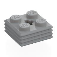 Деталь LEGO Plate Special 2 x 2 x 2/3 with Axle Hole and Grill on Sides (Haybale), Светлый сине-серый