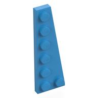 Деталь LEGO Пластина-клин правая 6 x 2, Темно-лазурный