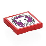 Деталь LEGO Tile Special 2 x 2 with SMART Tag with '#0151' Mew Print, Красный