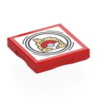 Деталь LEGO Tile Special 2 x 2 with SMART Tag with Rocks and Pokeball Print, Красный