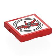 Деталь LEGO Tile Special 2 x 2 with SMART Tag with Drone Plane Print, Красный