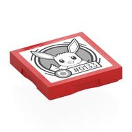 Деталь LEGO Tile Special 2 x 2 with SMART Tag with '#0133' Eevee Print, Красный