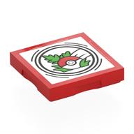Деталь LEGO Tile Special 2 x 2 with SMART Tag with Leaves, Grass, and Pokeball Print, Красный