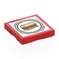 Деталь LEGO Tile Special 2 x 2 with SMART Tag with Sandwich Print, Красный