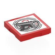 Деталь LEGO Tile Special 2 x 2 with SMART Tag with Temple with Columns Print, Красный