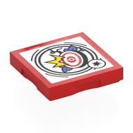 Деталь LEGO Tile Special 2 x 2 with SMART Tag with Leaves and Hit Target Print, Красный
