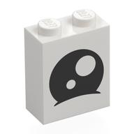 Brick 1 x 2 x 2 with Black Eye, White Iris print