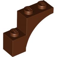 Деталь LEGO Brick Arch 1 x 3 x 2, Straight End, Красно-коричневый