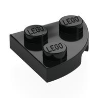 Деталь LEGO Пластина круглая угловая 2 x 2, Черный