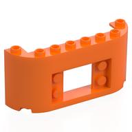 Деталь LEGO Panel 2 x 8 x 3 with Curved Sides, Оранжевый
