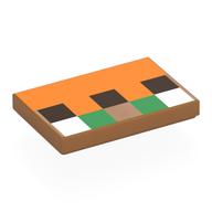 Деталь LEGO Tile 2 x 3 with Dark Brown, Green, White Squares print, Средне-темный телесный