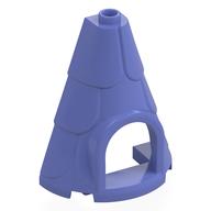 Деталь LEGO Tower Roof 2 x 4 x 4 Half Cone Shaped with Roof Tiles and Window, Сине-фиолетовый