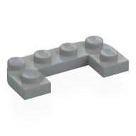 Деталь LEGO Пластина круглая половинная 2 x 4, с вырезом 1 x 2, Светлый сине-серый
