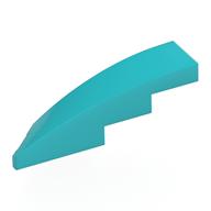 Деталь LEGO Скос изогнутый 1 x 4, с выемкой под штырёк справа, Средне-лазурный