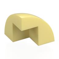 Деталь LEGO Кирпичик круглый угловой изогнутый четверть круга 2 x 2 x 1 2/3, с вырезом 1, Ярко-светло-желтый
