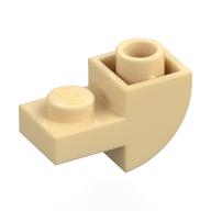 Деталь LEGO Brick Curved Inverted 1 x 2 with 1 x 1 Cutouts, Песочный