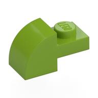 Деталь LEGO Кирпичик изогнутый 1 x 2 x 1, с изогнутым верхом, Лайм