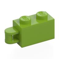Деталь LEGO Brick Special 1 x 2 with Vertical Closed Handle on Edge, Лайм