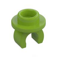 Деталь LEGO Plate Round 1 x 1 with Hollow Stud and Underside Clip, Лайм